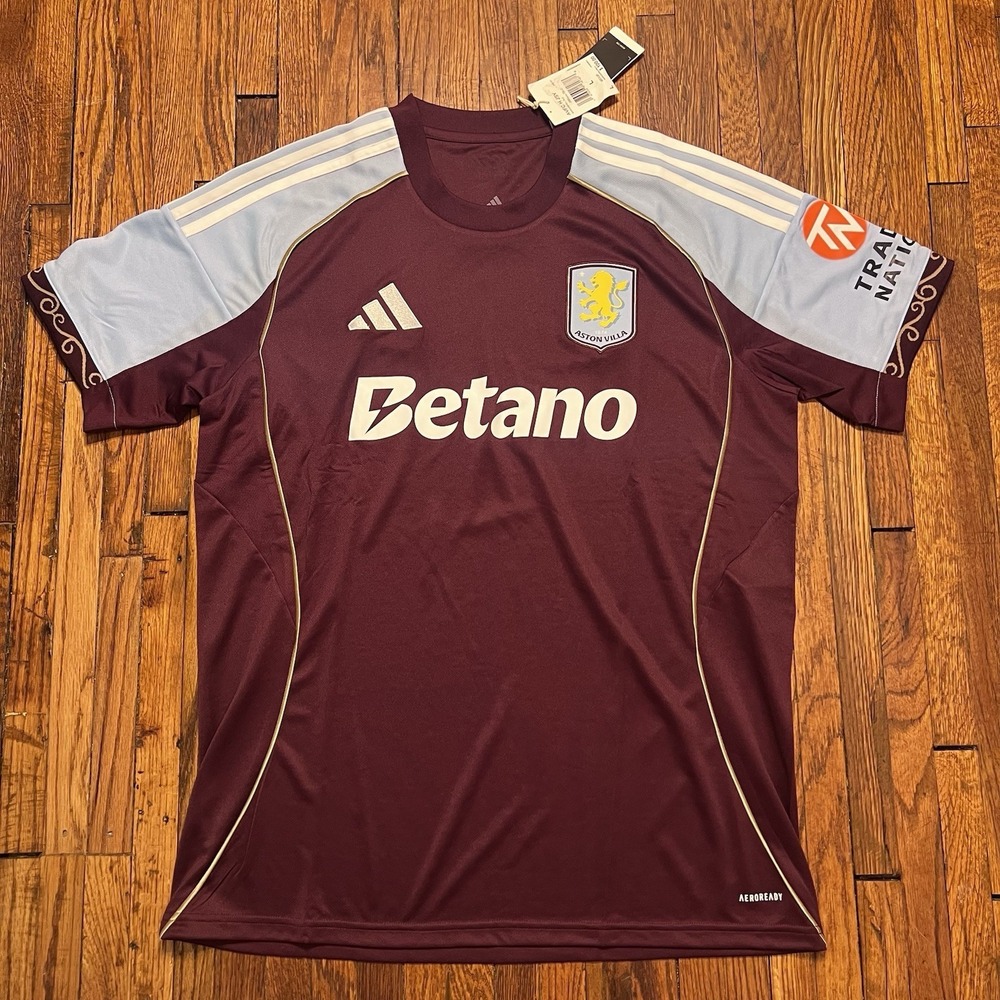 Adidas Aston Villa AVFC Home Jersey Men's Large NWT $100 Betano Maroon AVREADY